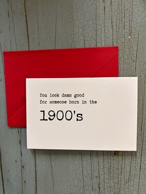 Sarcastic & Witty Birthday Card with Red Envelope - Blank Inside
